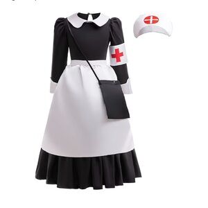 Classic Black & White Nurse Costume for Kids